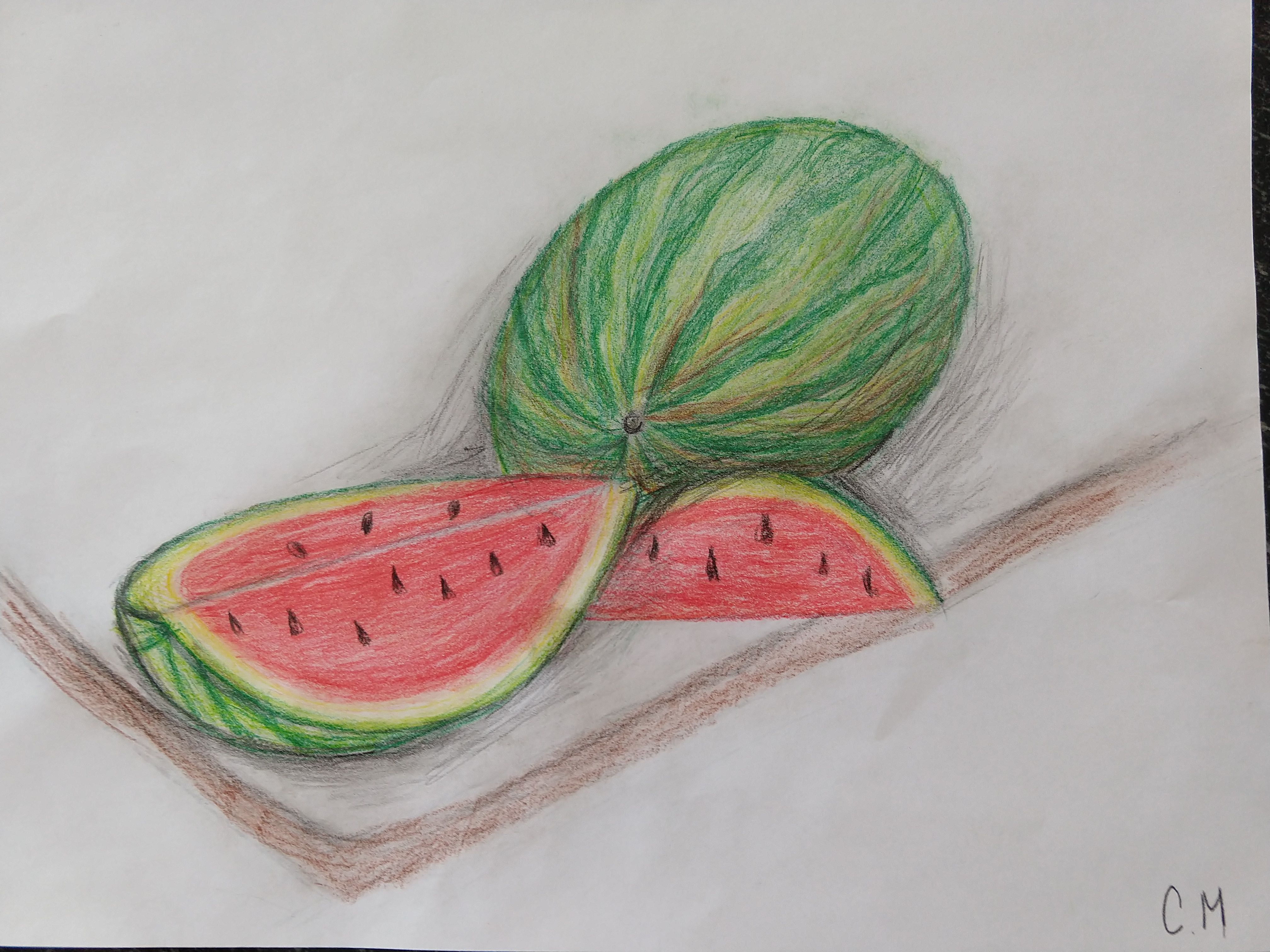 How to Draw Realistic Watermelons With Colored Pencils Small Online