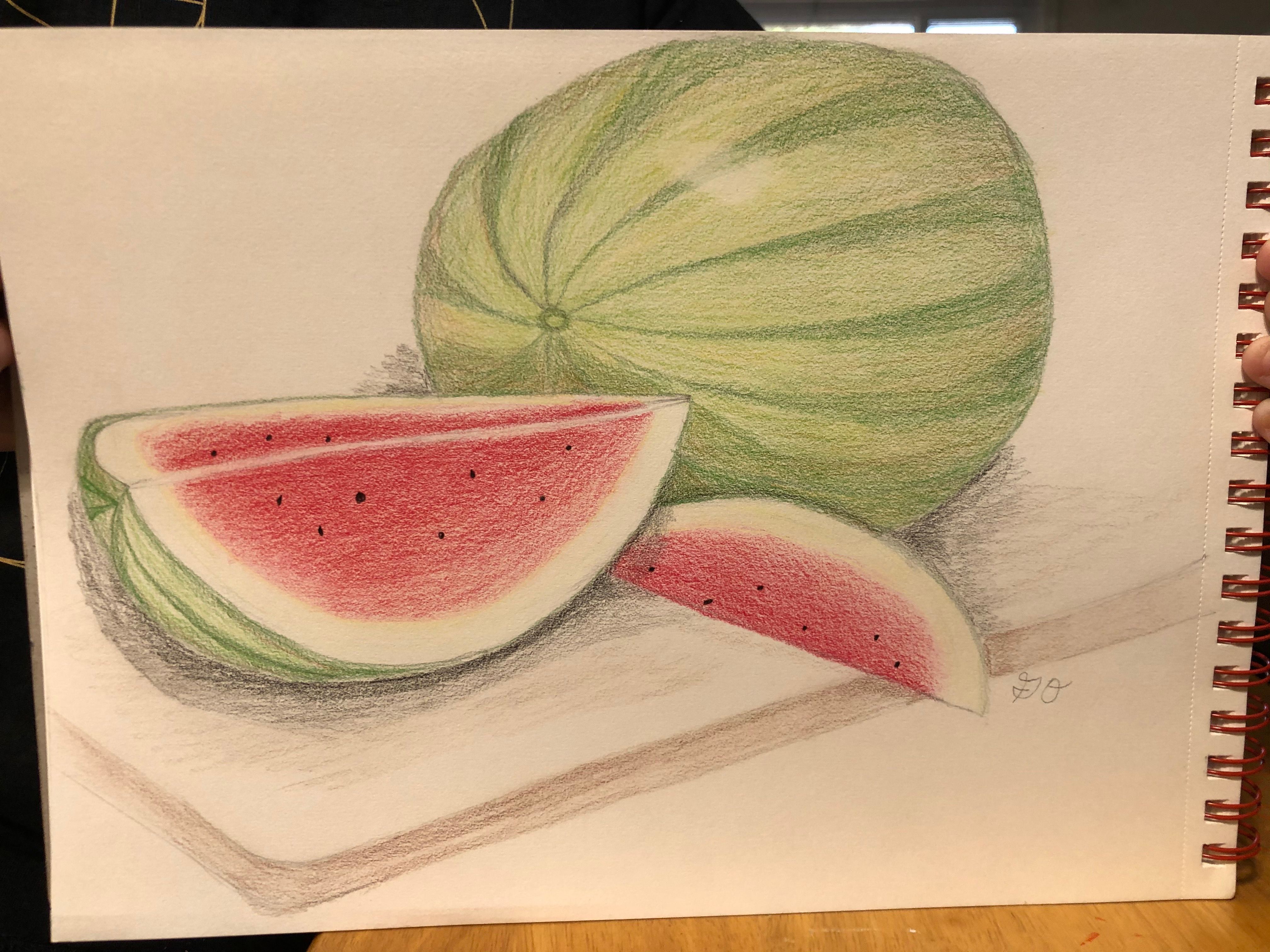 How to Draw Realistic Watermelons With Colored Pencils Small Online