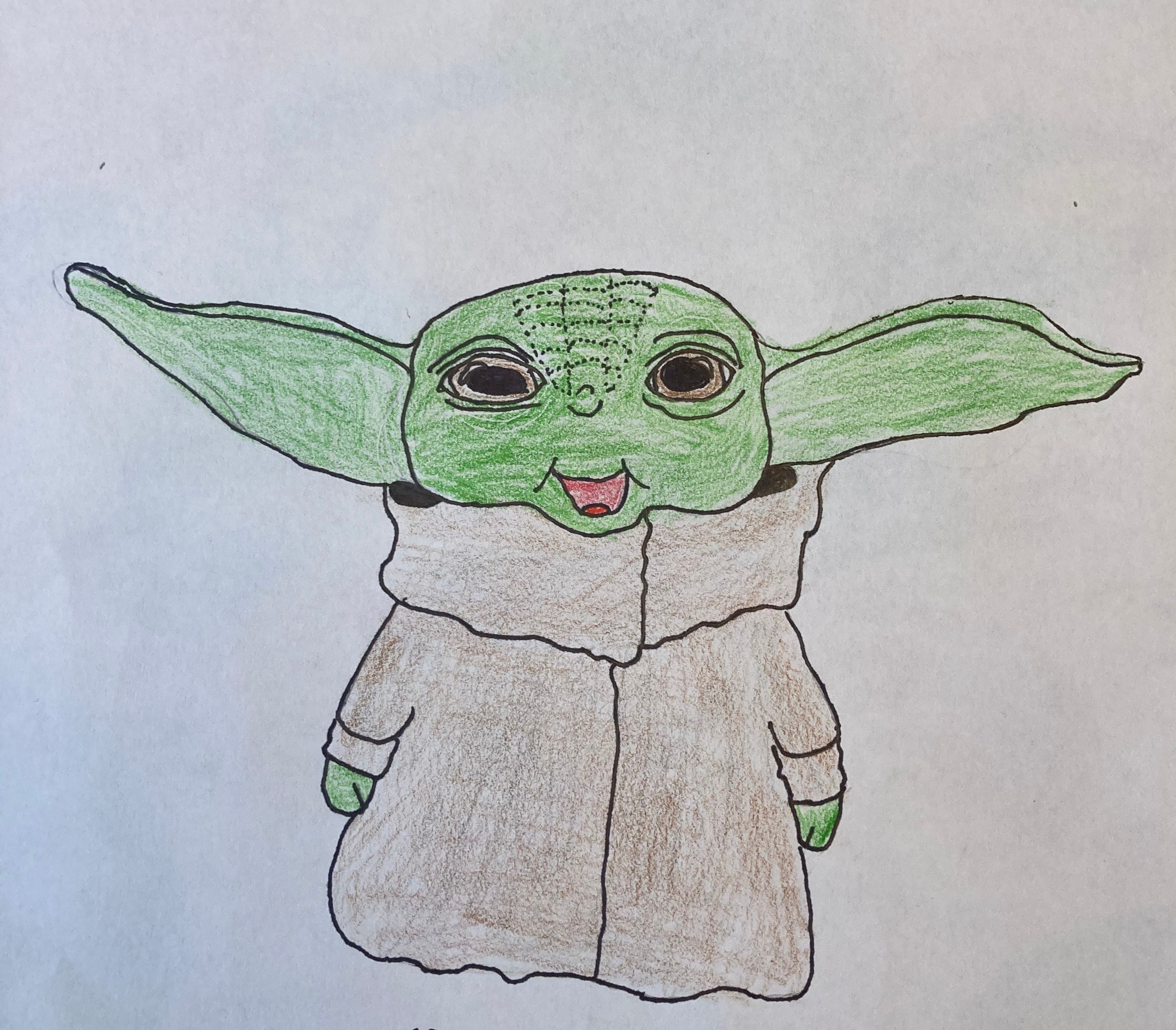 Draw Baby Yoda / The Child / Grogu With Demonstrated Step by Step