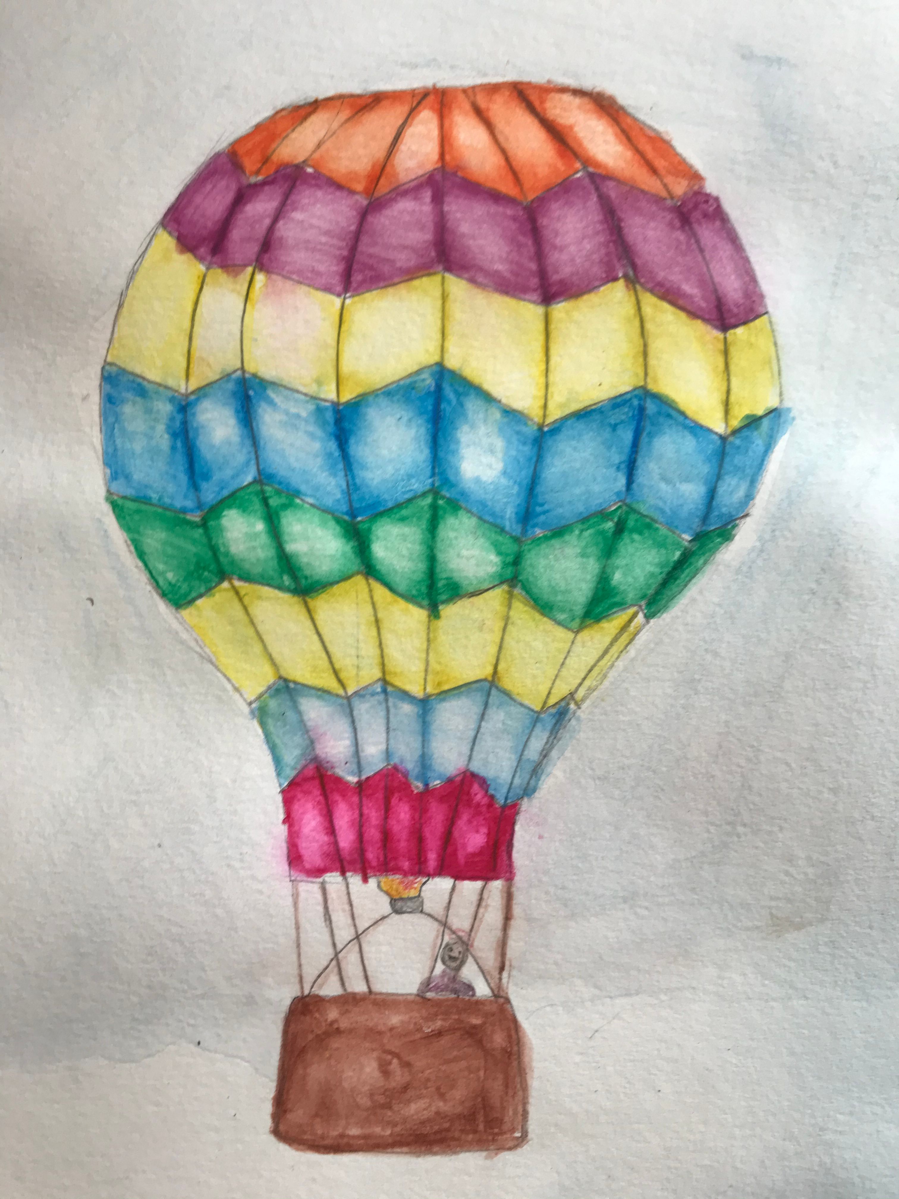 Drawing Hot Air Balloon With Watercolor Pencils | Small Online Class ...