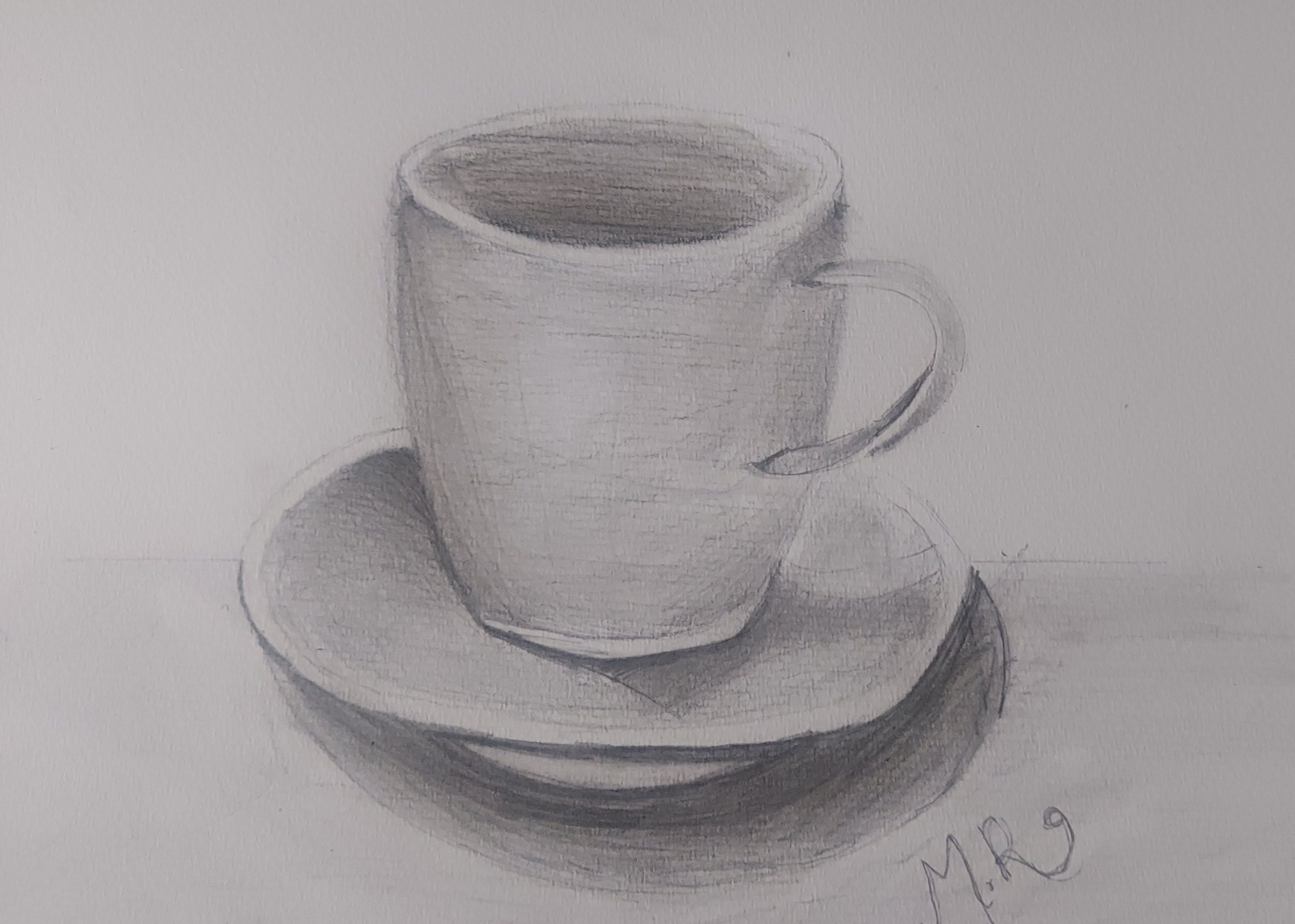 How to Draw and Shade a Cup and a Saucer With Colored Pencil or Just ...