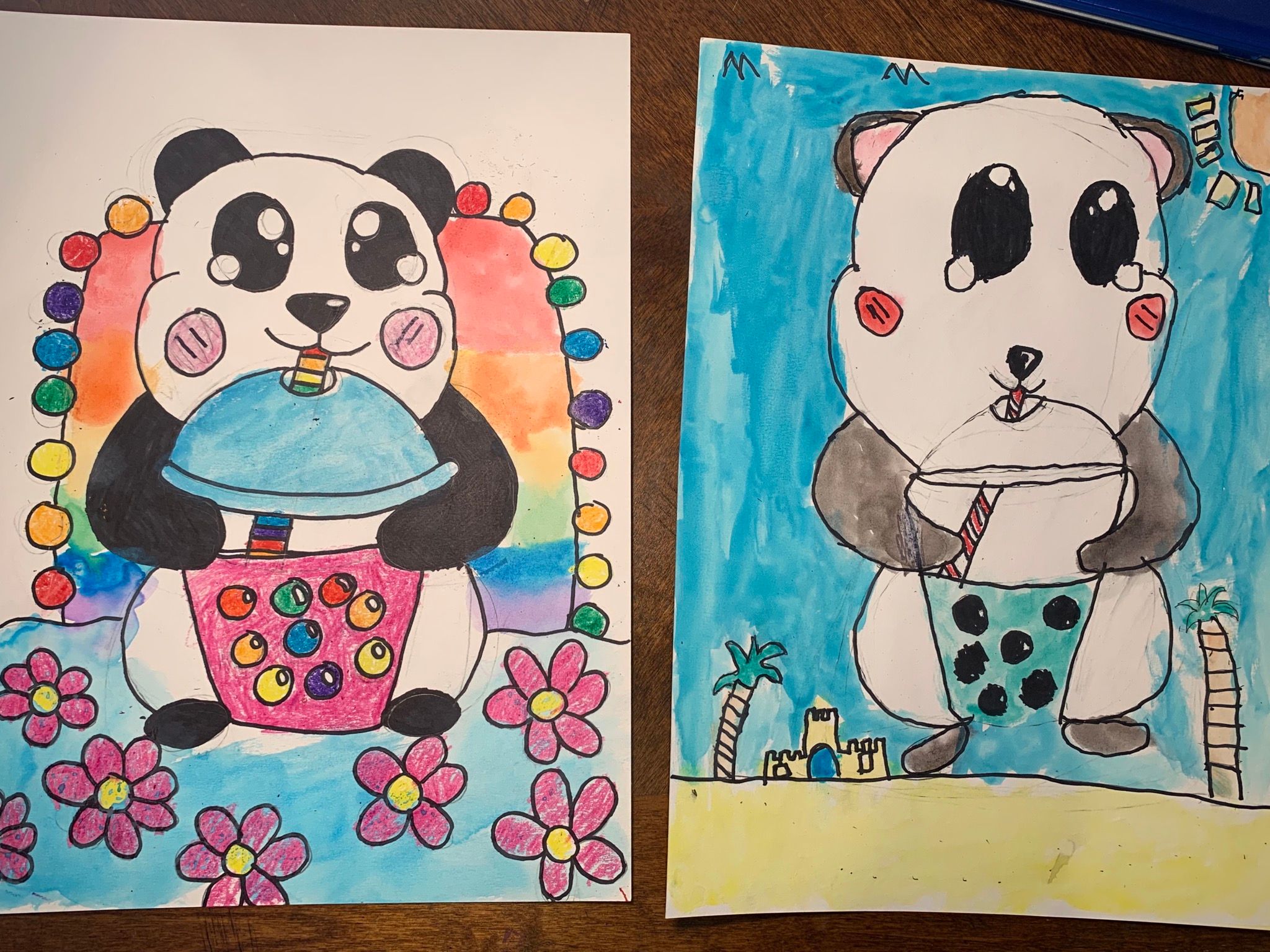Watercolor Expressions Bubble Tea Loving Panda Small Online Class For Ages 8 12 Outschool - milk tea 3 bobabubble tea roblox
