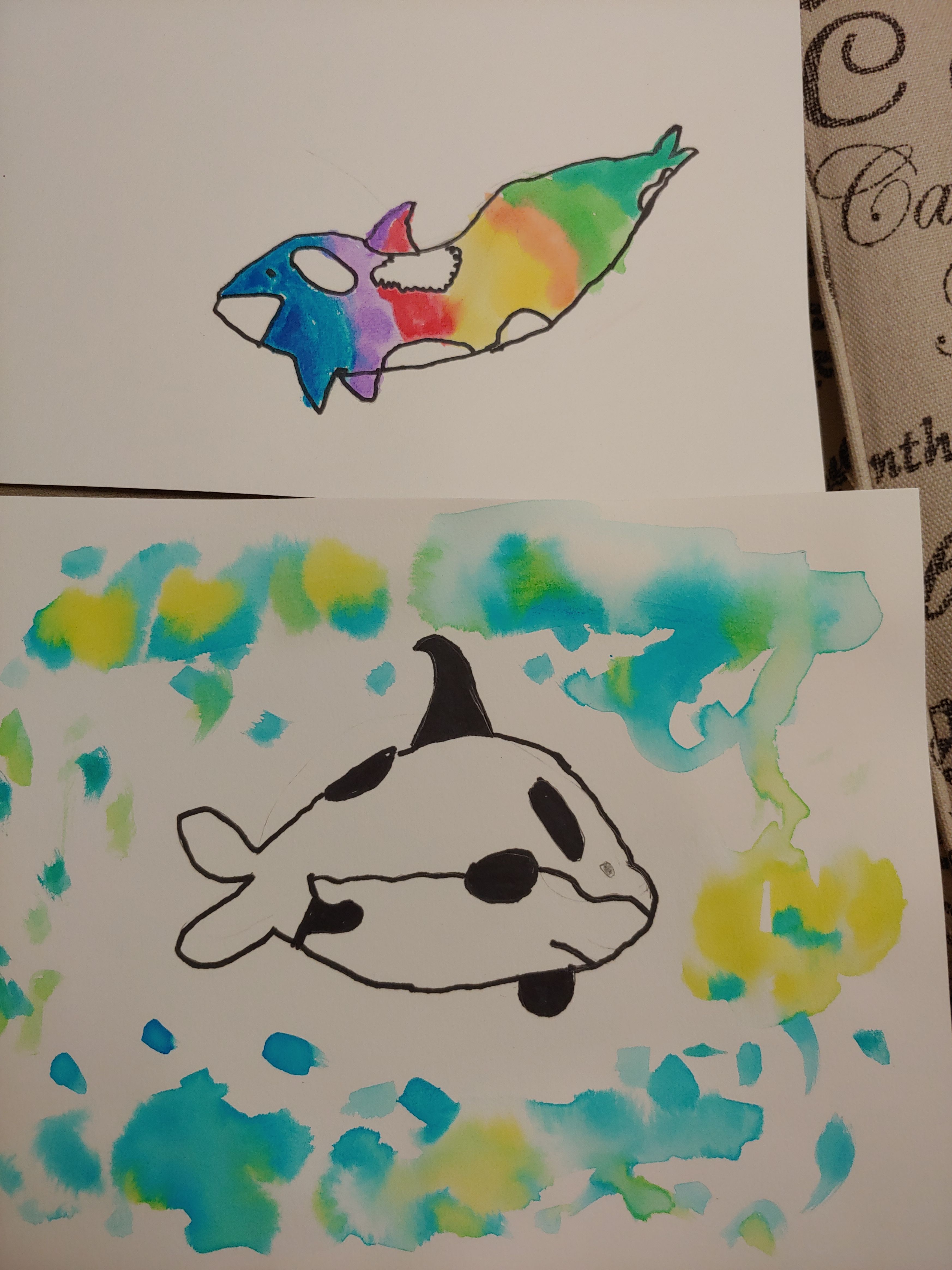 Watercolor Expressions Orcas Small Online Class For Ages 9 13 Outschool - roblox galaxy orca