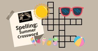 Spelling Phonics: Summer Crossword Puzzle for 2nd 3rd Grade (One Time