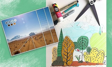 Whimsical Landscape Collage Small Online Class For Ages 11 16
