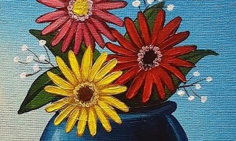 Paint A Vase Of Flowers In Acrylic Small Online Class For Ages