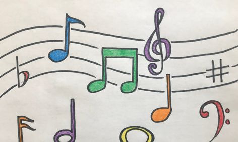 Colorful Cool Music Notes Drawing Small Online Class For Ages 9 13 Outschool Music notes with rose tattoo drawing. colorful cool music notes drawing small online class for ages 9 13