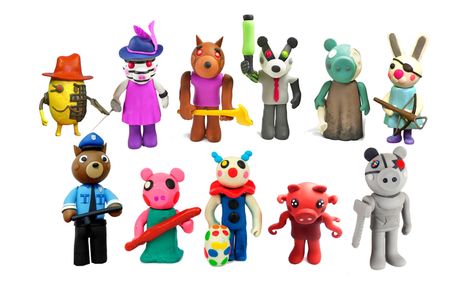 Clay Sculpting Roblox Game Characters Piggy Doggy Badgy Zizzy Robby Small Online Class For Ages 8 13 Outschool - roblox piggy characters zizzy