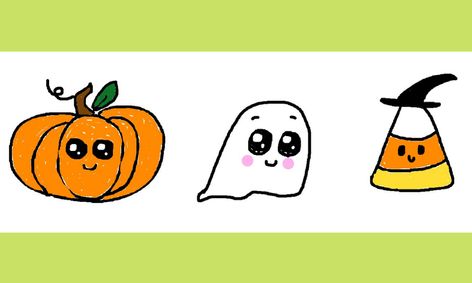 Let S Learn How To Draw Cute Halloween Pictures Pumpkin Ghost Candy Corn Small Online Class For Ages 5 9 Outschool