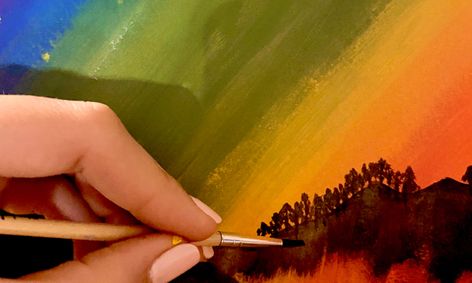 Rainbow Sky Painting An Acrylic Lesson In Blending Small Online Class For Ages 10 13 Outschool