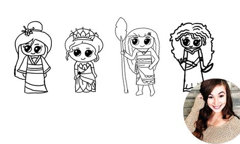 Learn To Draw Cutsie Princesses 3 Step By Step Drawing Class For Kids Small Online Class For Ages 5 9 Outschool,Cartoon Network Drawings Of Cartoon Characters From Popular Cartoons
