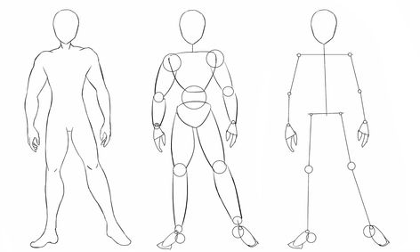 how to draw a male body step by step
