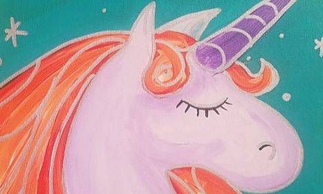 Paint Sip Colorful Unicorn Small Online Class For Ages 7 12