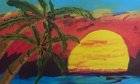 Guided Painting Beach Sunset Small Online Class For Ages 9 12