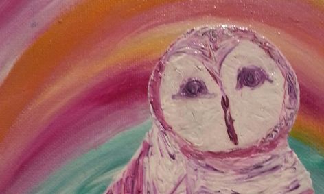 Whoo Loves Owls Abstract Barn Owl In Acrylics Small Online