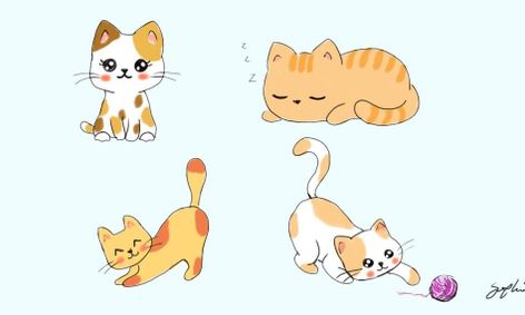 Let S Draw Cute Kawaii Cats In Different Fun Poses Small Online Class For Ages 7 12 Outschool,Simple Dragon Breathing Fire Drawing