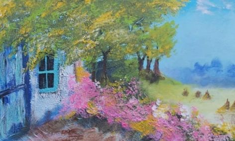A New Beginning Impressionism Landscape Painting By Miss Mooni