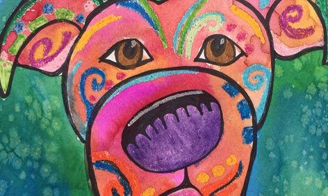 Art Lab Dean Russo Abstract Dog Portrait Small Online Class