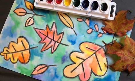 Watercolor Painting Lesson: Warm And Cool Leaves | Small Online Class For Ages 6-10 | Outschool
