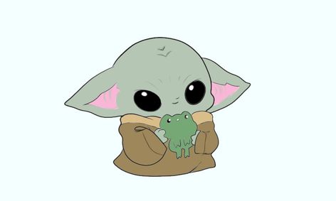 How To Draw Baby Yoda Easy Cute