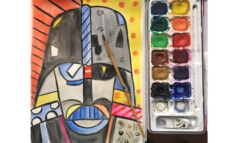 Let S Draw Paint A Romero Britto Inspired Darth Vader Ages 8