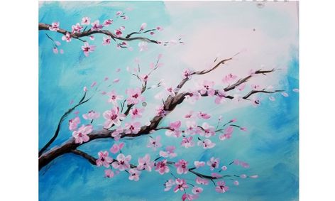 Paint Like an Impressionist: Japanese Cherry Blossoms  Small Online Class  for Ages 12-12