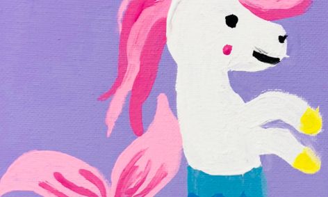 Unicorn Mermaid Canvas Painting With Mrs Maas Small Online
