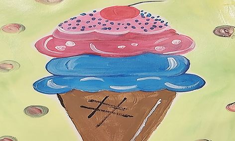 Acrylic Paint Ice Cream Cone Small Online Class For Ages 9 13