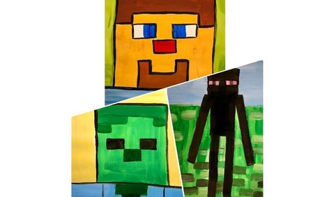 Summer Camp Ages 4 8 Minecraft Character Paintings Steve Zombie