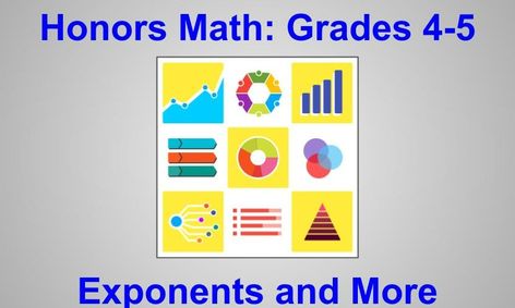 Honors Grade 4-5 Math: Exponents and More for Advanced ...
