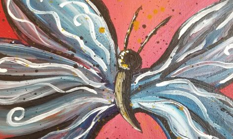 Abstract Acrylic Butterfly Painting Small Online Class For Ages