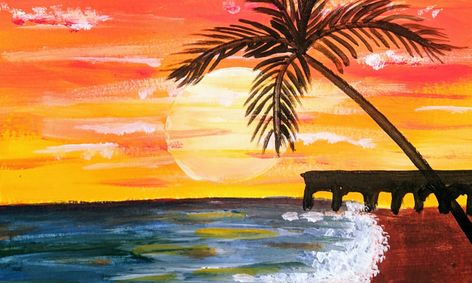 Beautiful Sunset Painting For Ages 10 13 Small Online Class For Ages 10 13 Outschool