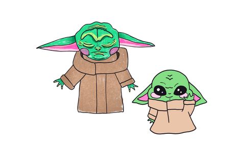 How To Draw Baby Yoda Step By Step Cute