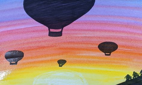 Watercolor Expressions Hot Air Balloon Silhouette Small Online