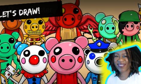 How To Draw Piggy From Roblox - roblox piggy mr p coloring pages