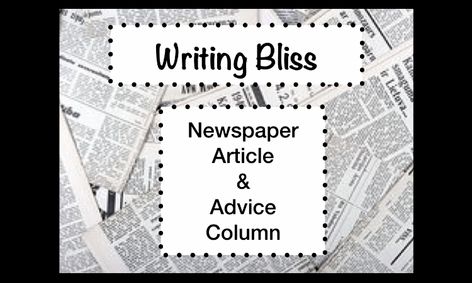 Writing Bliss Short Course Newspaper Article Advice Column