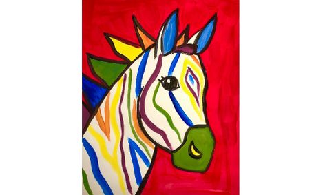 Let S Paint Fun Colorful Animal Painting Rainbow Zebra Ages 9 13