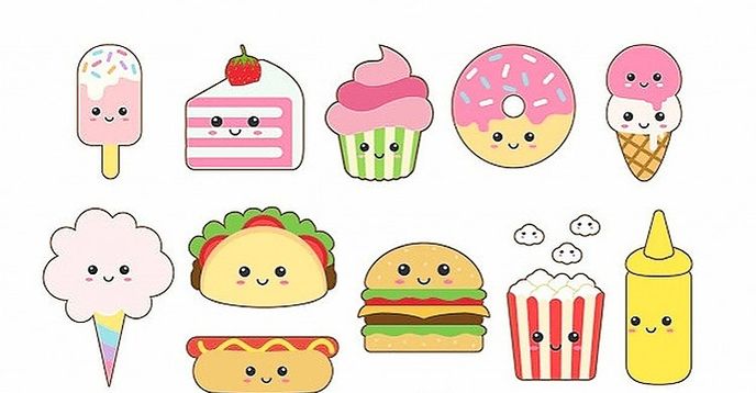 Beginner Cute Kawaii Drawings with Food