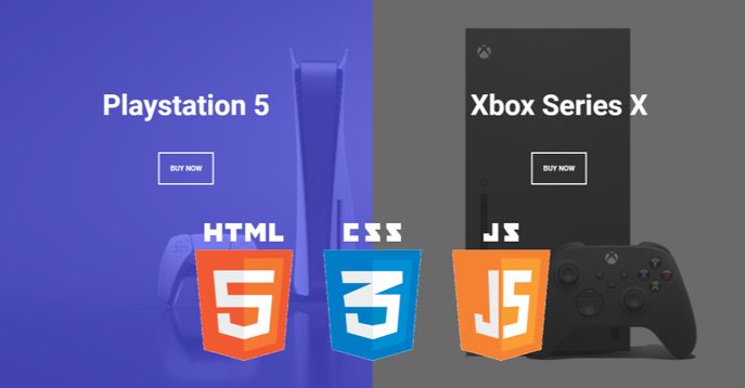 Programming HTML, CSS, Javascript - Xbox PS5 Split Landing Page