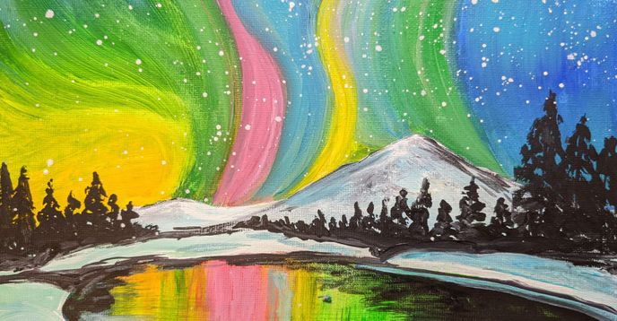 Northern Lights Acrylic Painting