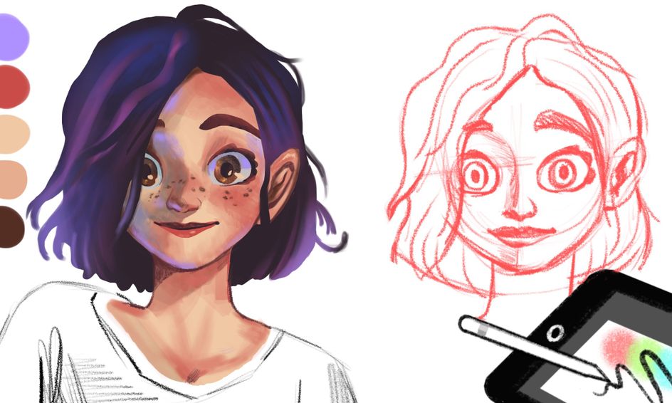 Let's Learn How to Sketch and Color Anime Character’s Face on Procreate