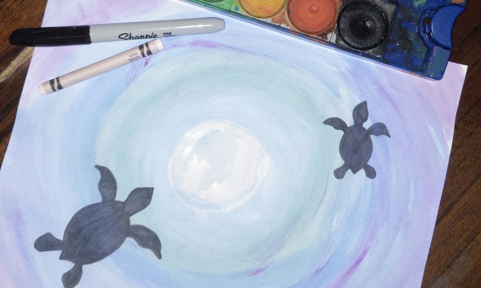 Watercolor Expressions Sea Turtle Silhouette Small Online Class For Ages 7 12 Outschool - new mythical one piece open seas roblox