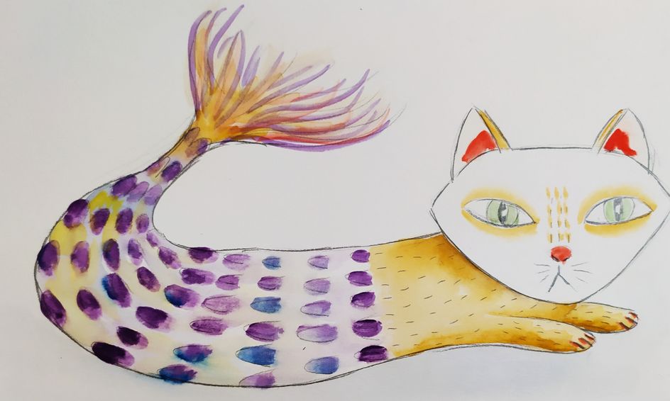 Draw With Me Series Cat Mermaid Small Online Class For Ages 8