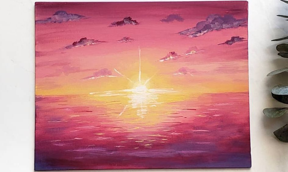 Acrylics 101 Learn How To Paint A Sunset Over Water Small Online Class For Ages 10 15 Outschool