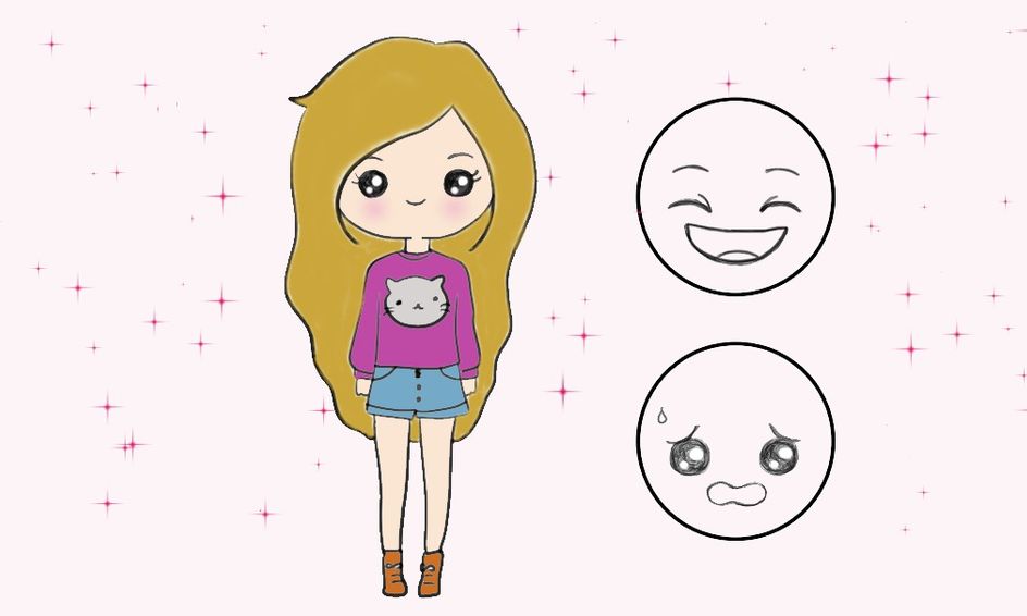 Draw Kawaii People Faces and a Cute Girl Character! | Small Online ...