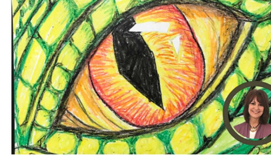 ART How to Draw a Dragon's Eye With Crayons or Oil Pastels Small