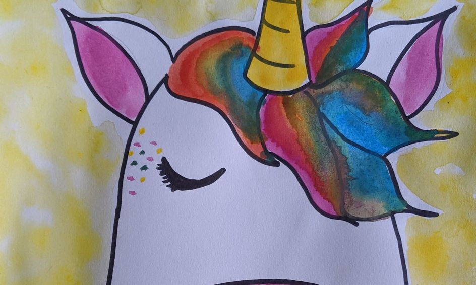 Watercolor Expressions Rainbow Unicorn Small Online Class For Ages 7 12 Outschool - neon rainbow unicorn roblox