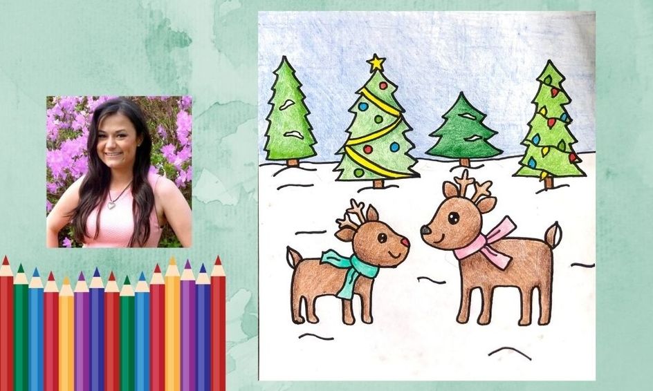 How to Draw A Christmas Scene with Rudolph Small Online Class for