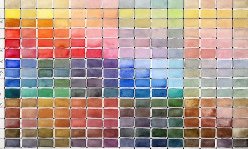 Watercolor Wonderland 12 Colors Color Mixing Chart Small