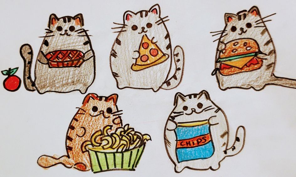 pic Draw So Cute Pusheen so cute pusheen cat friends enjoying favorite foods draw together step by step small online class for ages 7 11